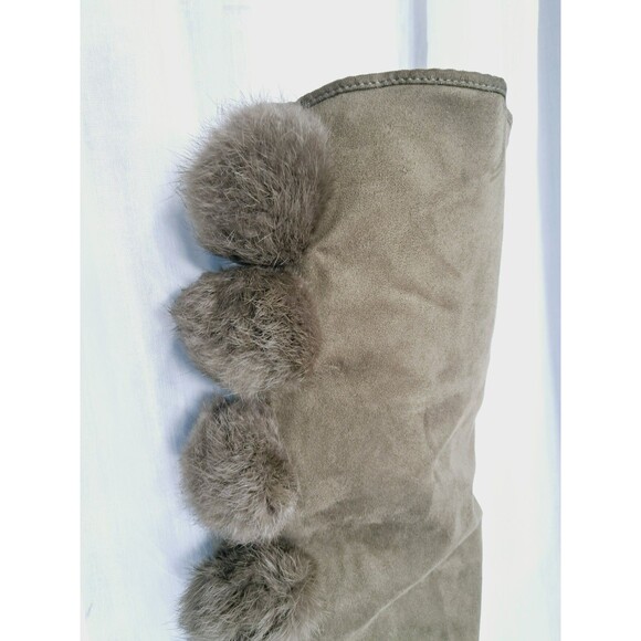 New Cape Robbin GiGi Pom Pom Over The Knee High Heel Boots Olive Army Green 8M - Picture 10 of 16